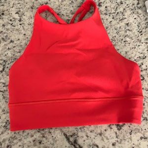Lululemon Energy Bra High Neck Long Line Rib Medium Support, Size 6
